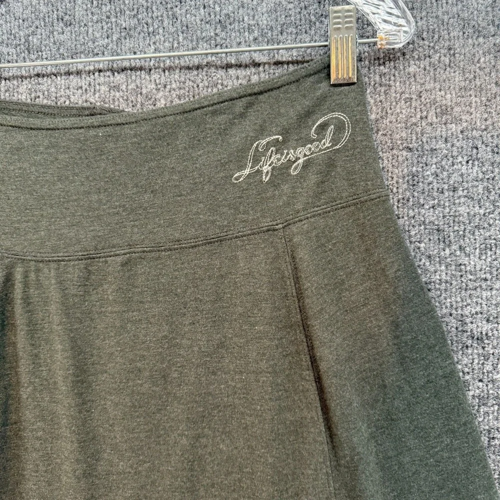 Life is Good Skirt Womens XS Gray A-Line Embroidered Flowers Casual Performance - Picture 2 of 9